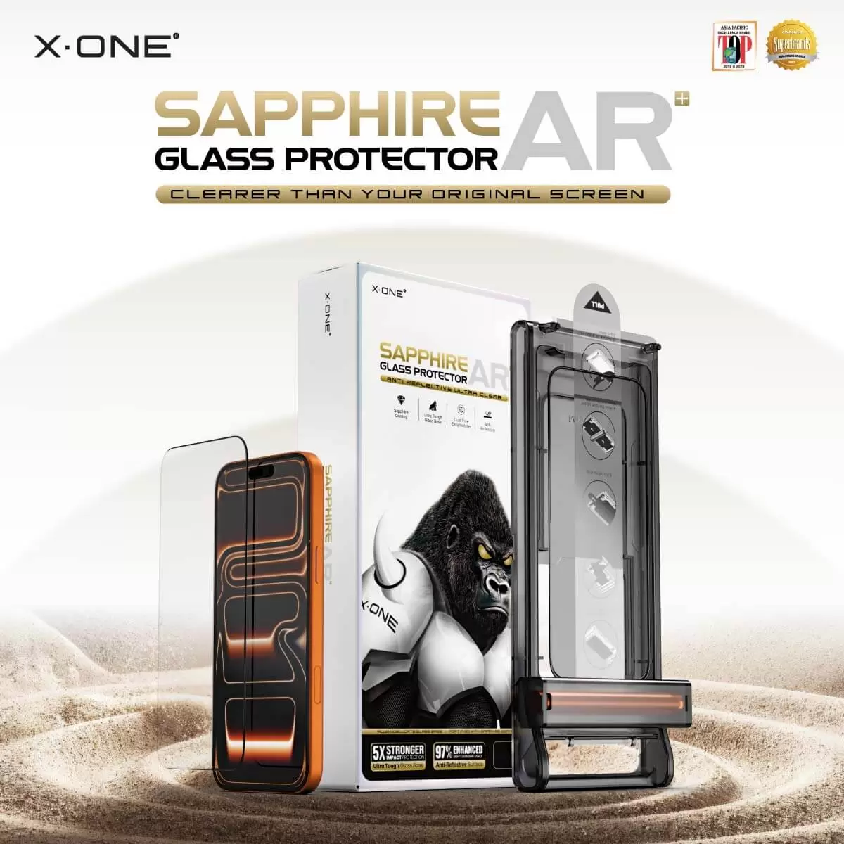 Protecteur d'&eacute;cran en verre tremp&eacute; Sapphire AR+