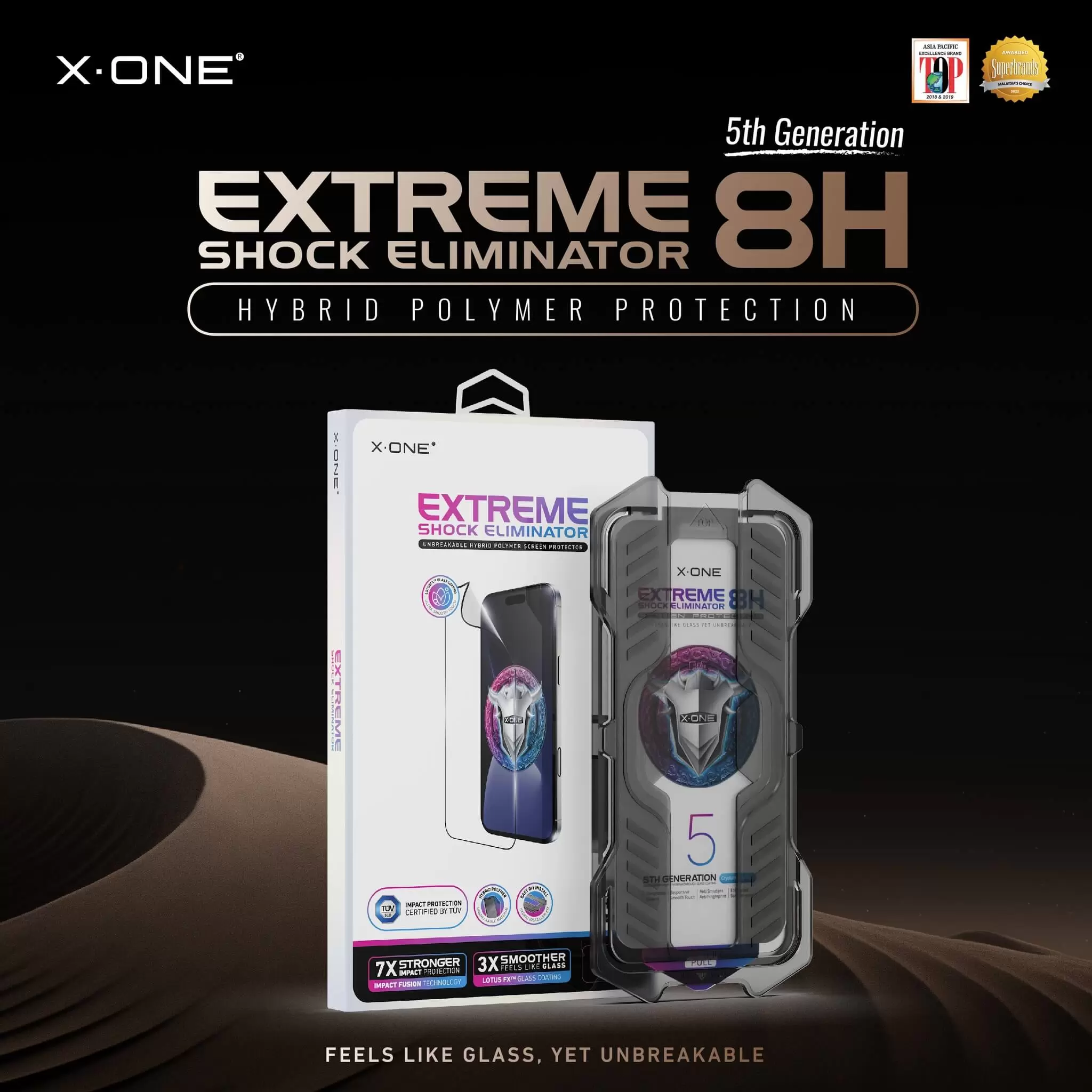 Extreme Shock Eliminator 8H avec kit d'installation - Clear HD