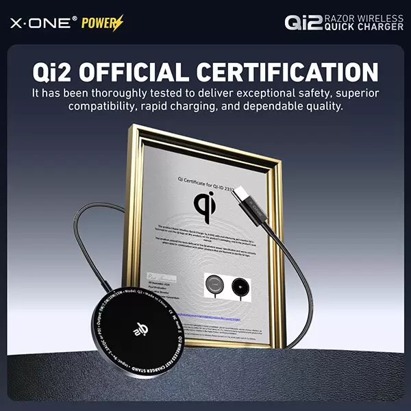 Chargeur rapide sans fil Qi2 Razor