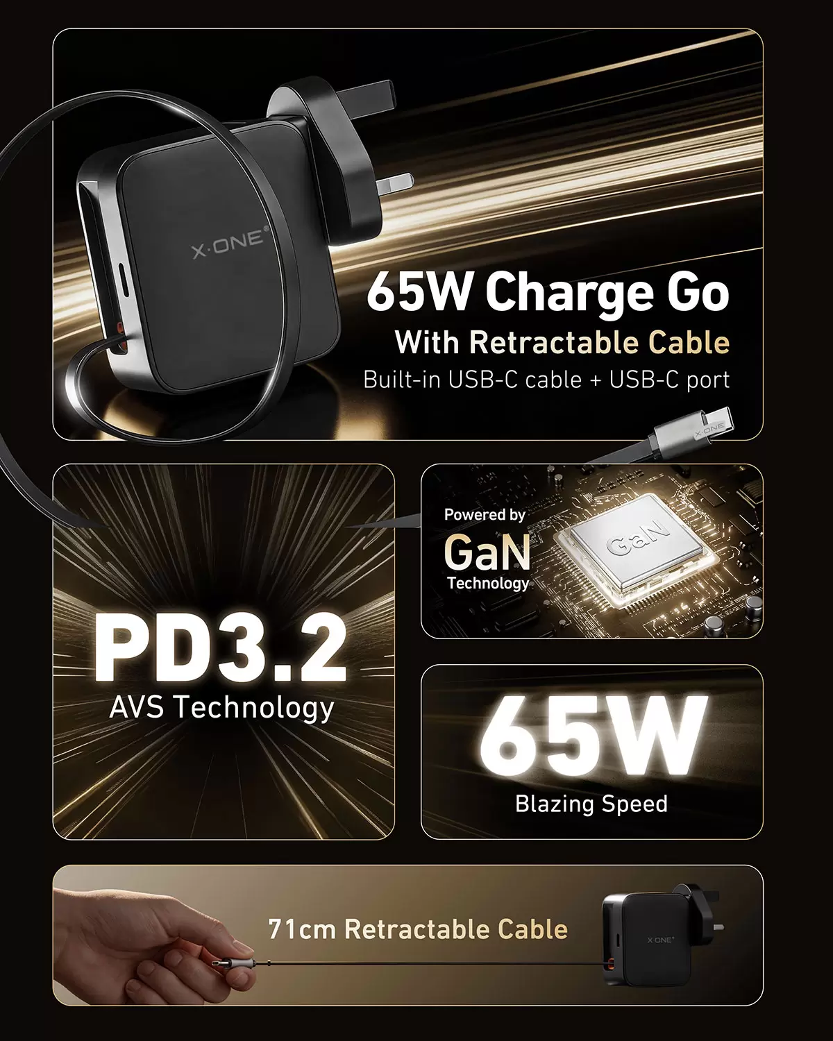 Charge Go r&eacute;tractable 65 W